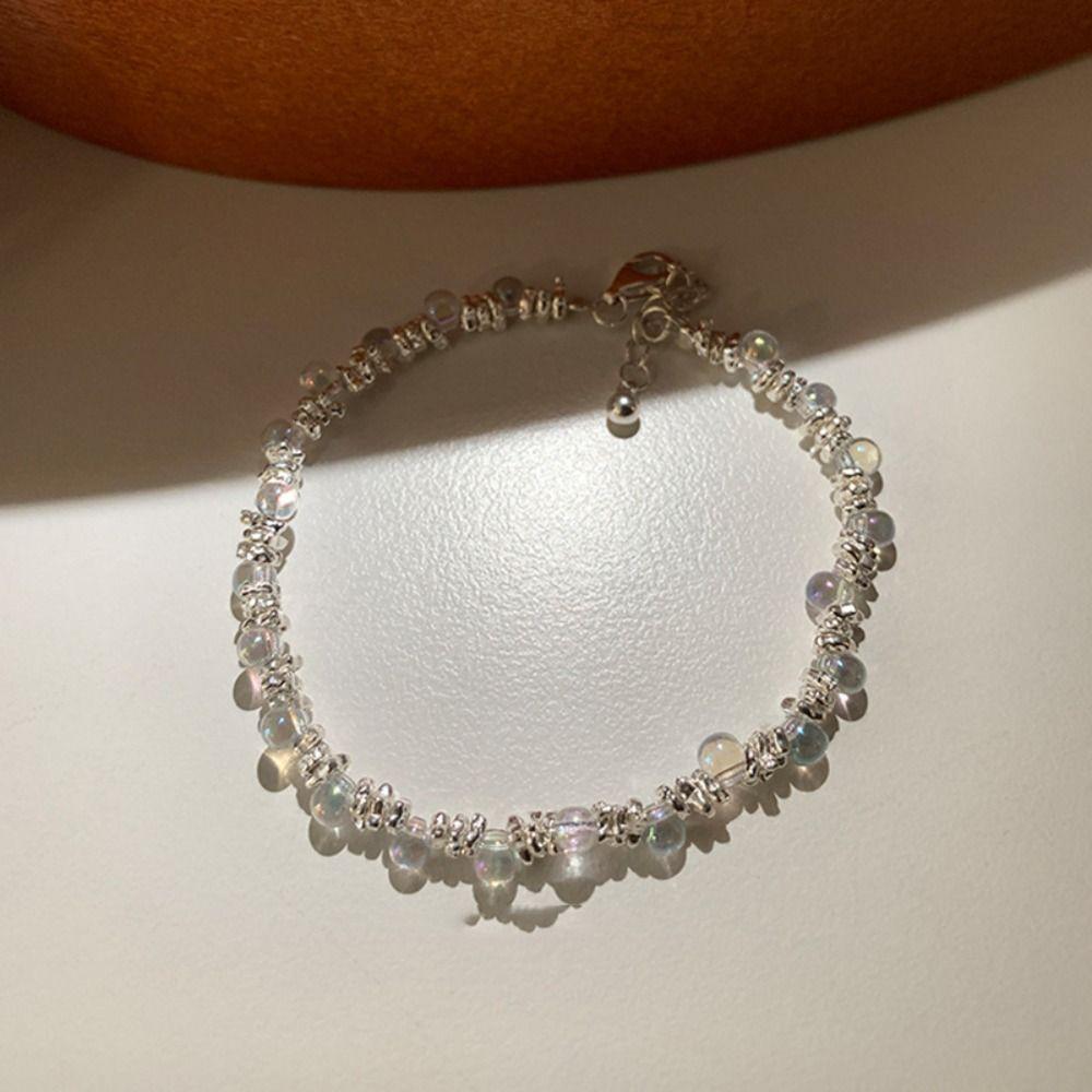 Waterproof Colorful Crystal Lucky Bracelet Jewelry Rainbow Candy Beads Bangle  Wedding Party Gift