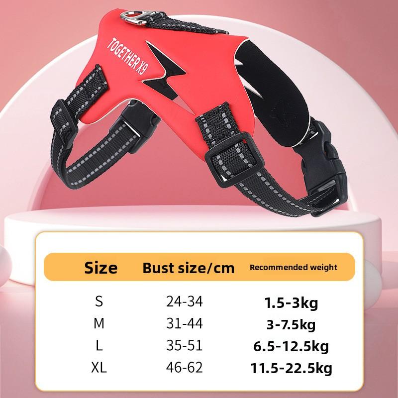 

New Dog Leash, Pet Chest Strap, Small Dog Three-piece Set, Vest Strap, Dog Walking Leash S червоний