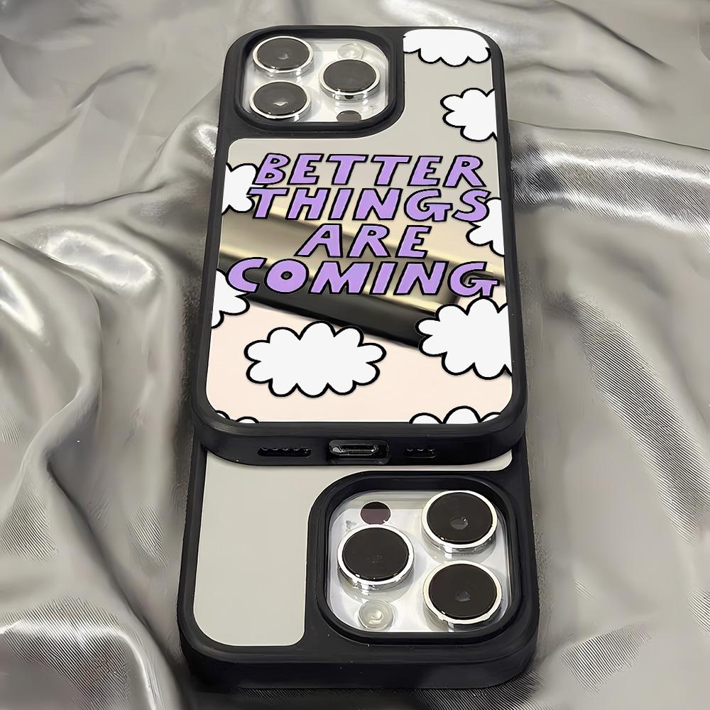 Mirror Phone Case for iPhone 15 11 13 14 for 15 16 Pro Max 12 13 16 Pro Cloud Flower and Animal Cute Style Phone Case