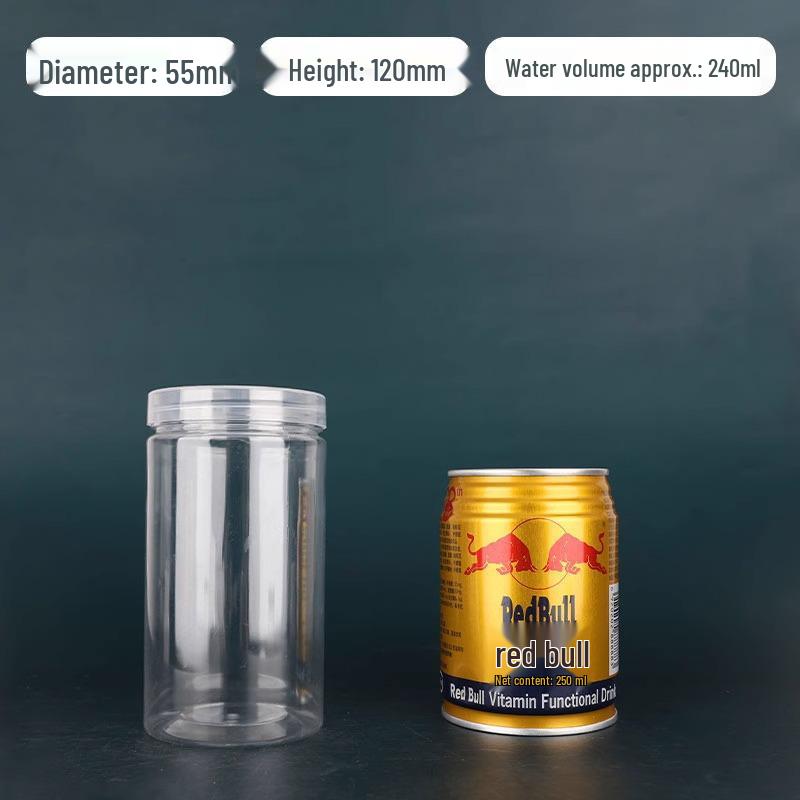 Transparent Food-Grade PET Storage Jars, Wide Mouth for Grains and Candy