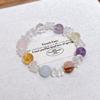 Natural Multi-gemstone Crystal Bracelet for Attracting Wealth Amethyst, Citrine, White Crystal, Rose Quartz, and Lucky Charm Bracelet