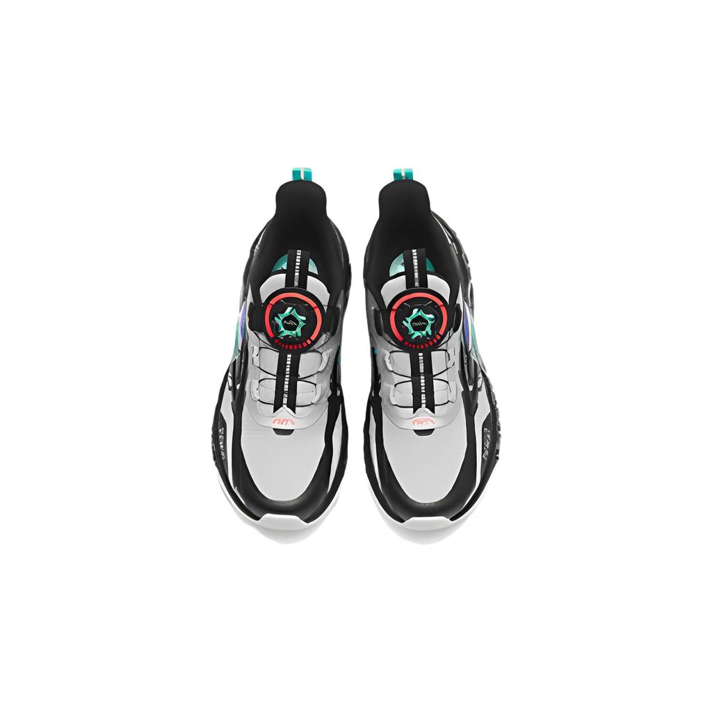 Anta Youth  Energy Ring 8.0 Cushioning Non-Slip Wear-Resistant Rebound Low-Top Running Shoes Kids Running Shoes Black Green 312245581-8