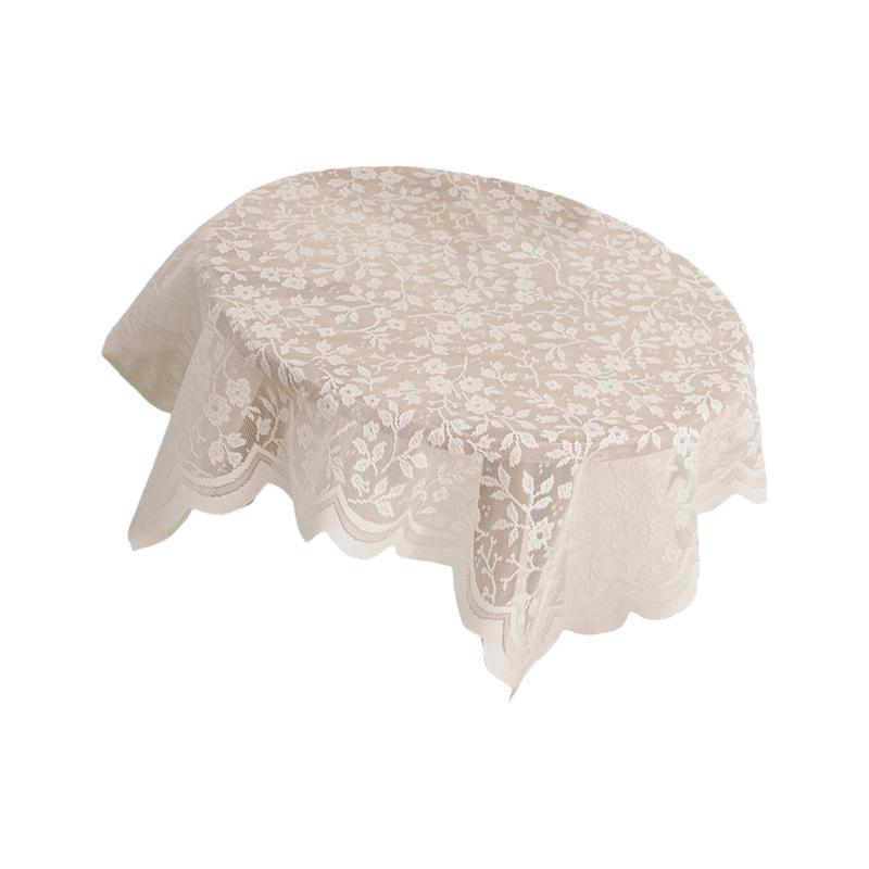 Decorative Lace Table Cover For Coffee Tables Easy Maintenance Polyester Fabric Living Room Accessory