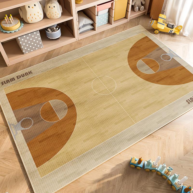 Cartoon Car Traffic Crystal Pile Carpet Children's Room Climbing Mat Home Non-Slip and Dirt Resistant Living Room Mat