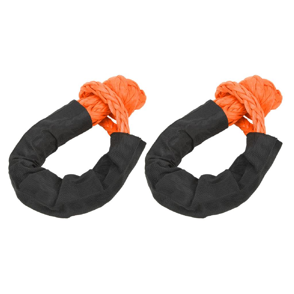 2Pcs Recovery Soft Shackle 35 Tons Breaking Strength Lightweight Rope Shackle for Truck Large SUVs