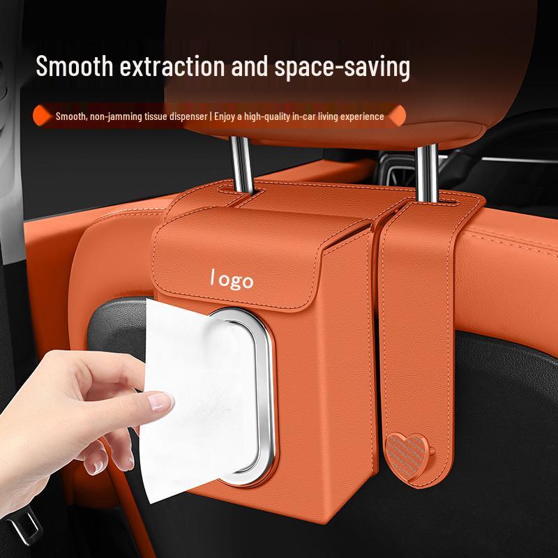 Car-mounted tissue box & storage set for Jeep cars - functions as tissue holder, phone holder, and car hook.