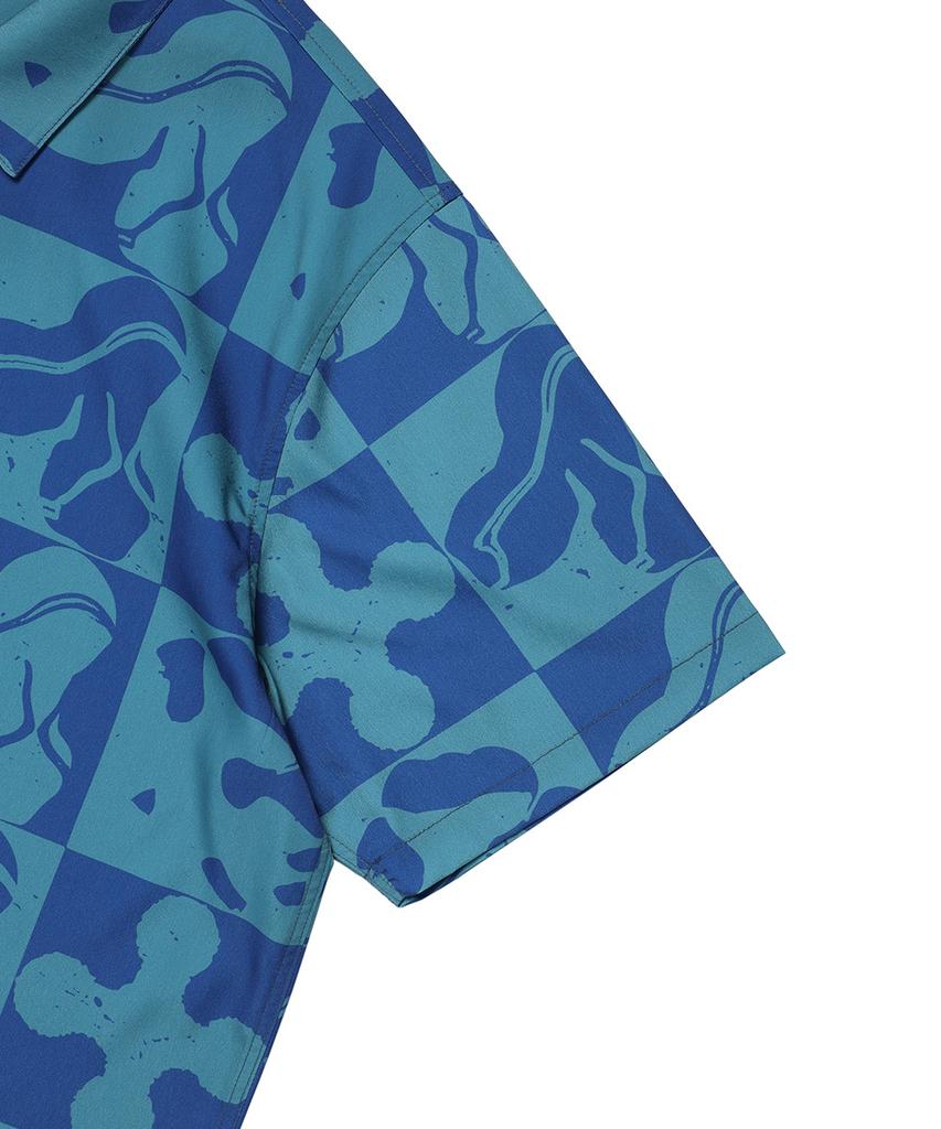 CAVISH Cadejo Printed Half Sleeve Shirt Blue(Cv2Dmuw323B)