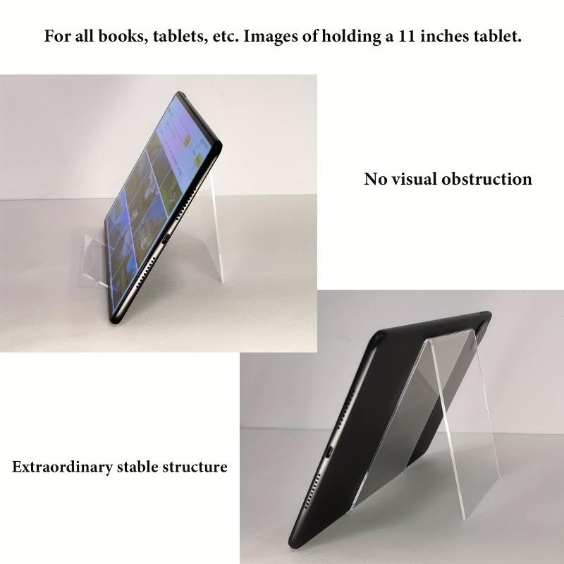 10Pack Large Clear Acrylic Book & Tablet Display Stands A-Frame Holders for Books Pictures IPads CDs Artwork Home Decor Stand