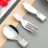 Picnic Travel Tableware Utensils Camping Stainless Steel Cutlery Fork Spoon Spork