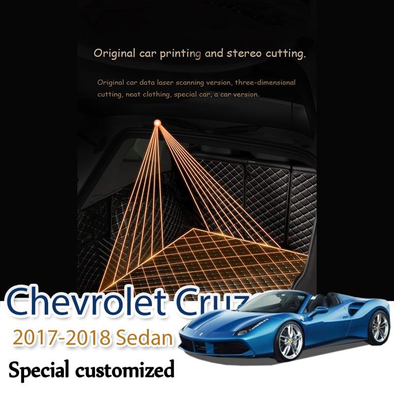 Leather Car Trunk Mats For Chevrolet Cruze 2017-2018 Sedan Rear Trunk Floor Mat Tray Carpet Mud