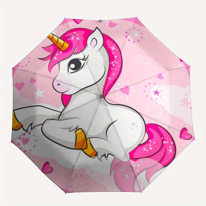 Magical Unicorn Kids' Room Decor StickerUmbrella, Portable 3-Fold Umbrella for Men & Women,Christmas Gift ES158