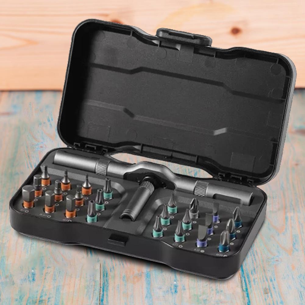 24 in 1 Multi-Purpose Ratchet Screwdriver Set S2 Steel Combination Wrench Magnetic Bits Repair Tool Kit for PC Watch Bicycle Car