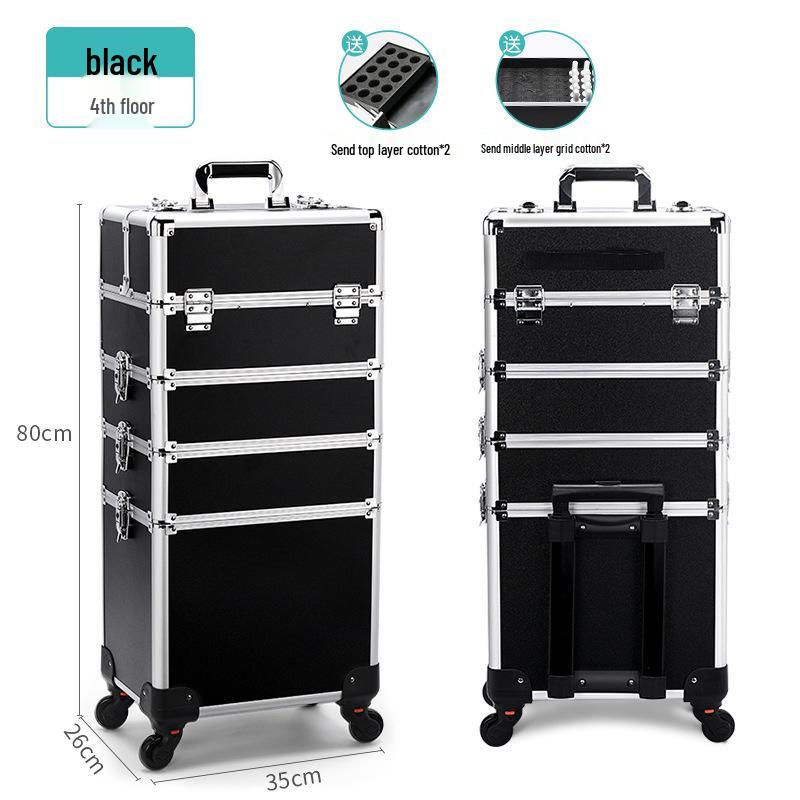 Multi-Layer Detachable Drawbar Makeup and Nail Art Organizer Case