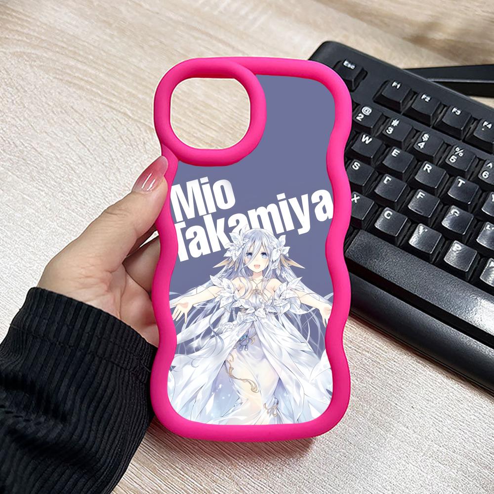 Date a Live Mio Takamiya Wavy Edge TPU Mobile Phone Case for iPhone 17 16 15 14 13 12 11 Air Pro Max Plus Colorful Cover