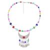 Glasierter Perlenfransenkragen Damen Halskette Retro Exotischer Stil Miao Stirnschmuck Augenbrauenanhänger Tibetischer Kopfschmuck