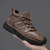 Men's High-top Leather Boots Casual Sneakers Winter Plush Shoes Snow Boots 39-45