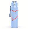 1PC Simple Red Line Heart Graphic,750ml Color Plastic Sports Water Bottle,Leakproof Flip Straw Lid,Suitable for Sports Office Home Use