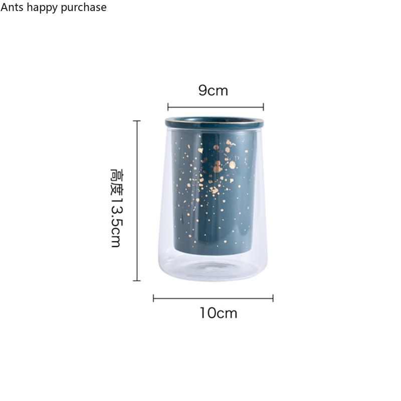 

Стеклянный керамический держатель для палочек для еды, двойная сливная полка, ведро для палочек для еды, банка для хранения на кухне, органайзер для посуды, контейнеры для хранения зелёный