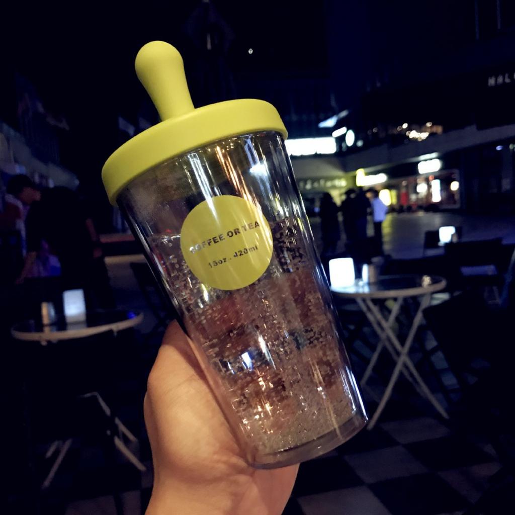 Water Bottle, Creative Summer Ins-style Student Double-layer Plastic Straw, Water Cup, Juice Cup, Cold Brew Cup, Eco-friendly Gift