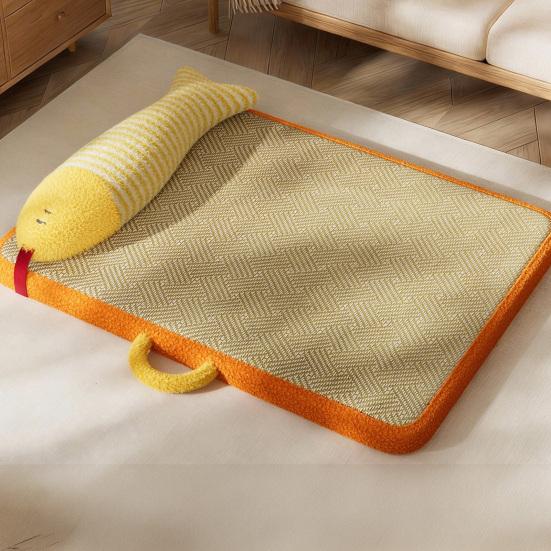 Pet Mat Cooling Rattan Fabric Breathable Anti-Slip Soft Thick Filling Sleep Heat Dissipation Summer Pet Cooling Pad