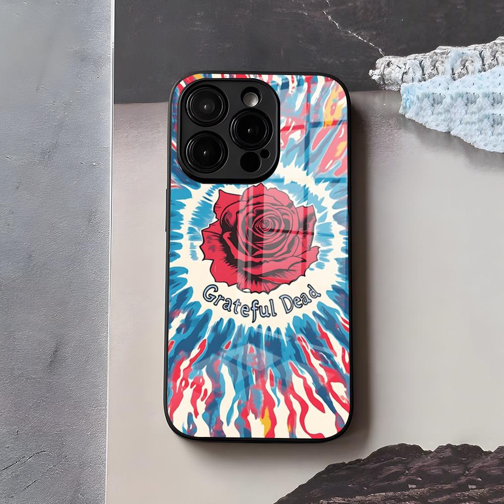 Hot Rock Band G-Grateful D-Dead Phone Case For IPhone 17 Air 16 E Pro Max 15 14 13 Mini 12 Pro 11 Max Plus Black Glass Cover