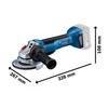 Meuleuse d'angle sans fil bosch professional gws 18v-10 p solo 06019j4102 125 mm + mallette, sans batterie, sans charge