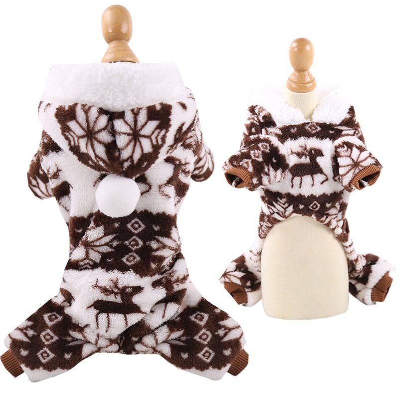 Christmas Elk Print Pet Cat Pajamas Overalls for Cats Gotas mascotas Costume Winter Puppy Dog Clothes Sphynx Katten Jumpsuit
