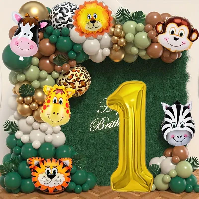 32" Jungle Animals Balloon Set: Tiger, Lion & Zebra Foil Balloons for Kids' Birthday Parties