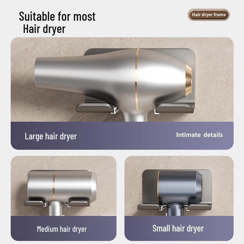 cmaos No-Drill Wall-Mounted Hair Dryer Holder