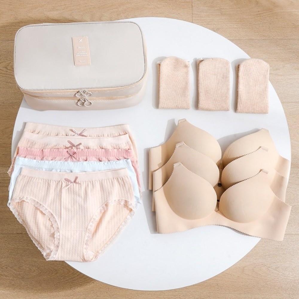 Portable Underwear Organizer 3-in-1 Travel Organizer Modern Cosmetics Bag Home Storage