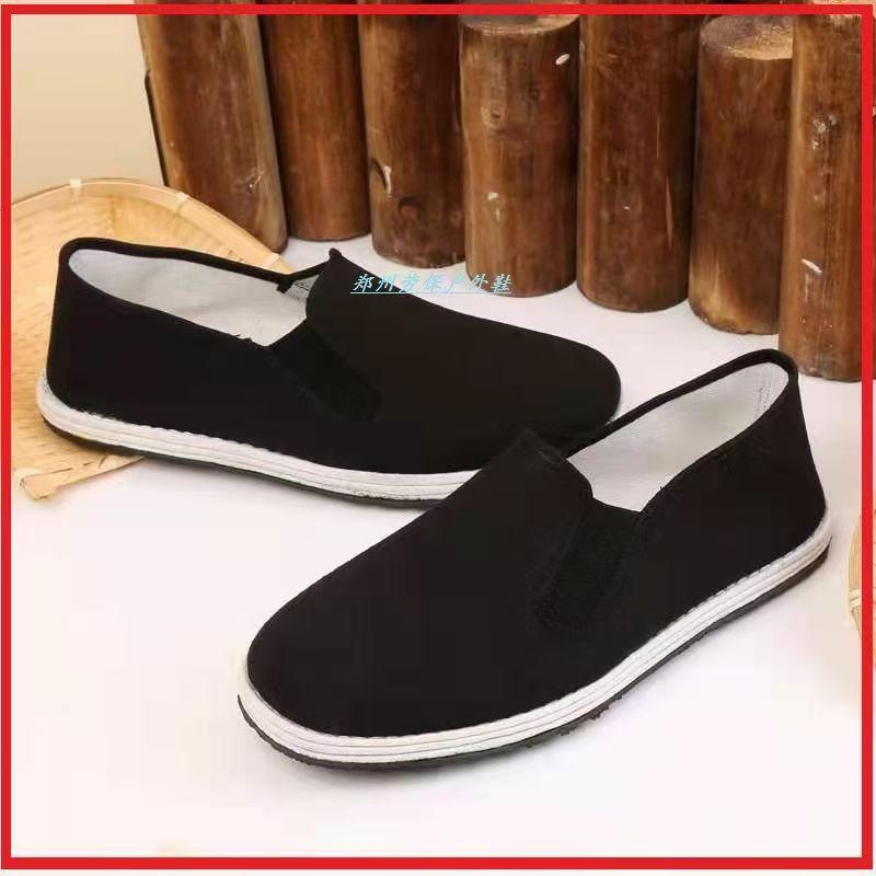 Old Beijing Cloth Shoes Men's Spring Black Single Anti Slip Breathable Wear-resistant Work Labor Protection Board Cotton Eight Way