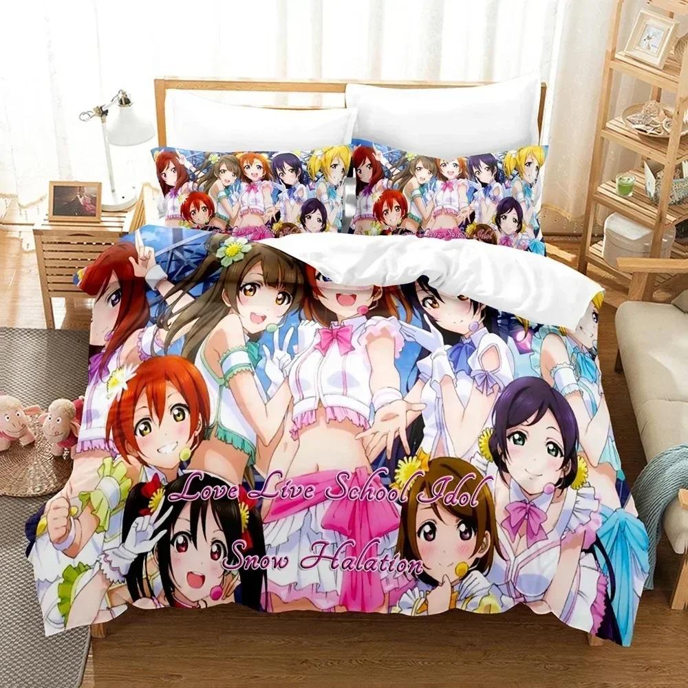 3D The Love Live Bedding Sets Duvet Cover Set With Pillowcase Twin Full Queen King Bedclothes Bed Linen Customizable