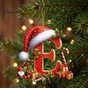 Christmas Tree Decoration 26 Pcs Letters Ornaments, A-Z Alphabet Acrylic Hanging Decorations Decoration, Personalized Initial Pendant with Santa