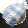Men's and Women's Autumn and Winter Scarf Fashionable Warm Rainbow Plaid Shawl Tassel Thickened Mohair Scarf