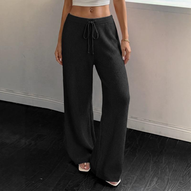 Women Comfortable Casual Thick Straight Wide Leg Long Pants