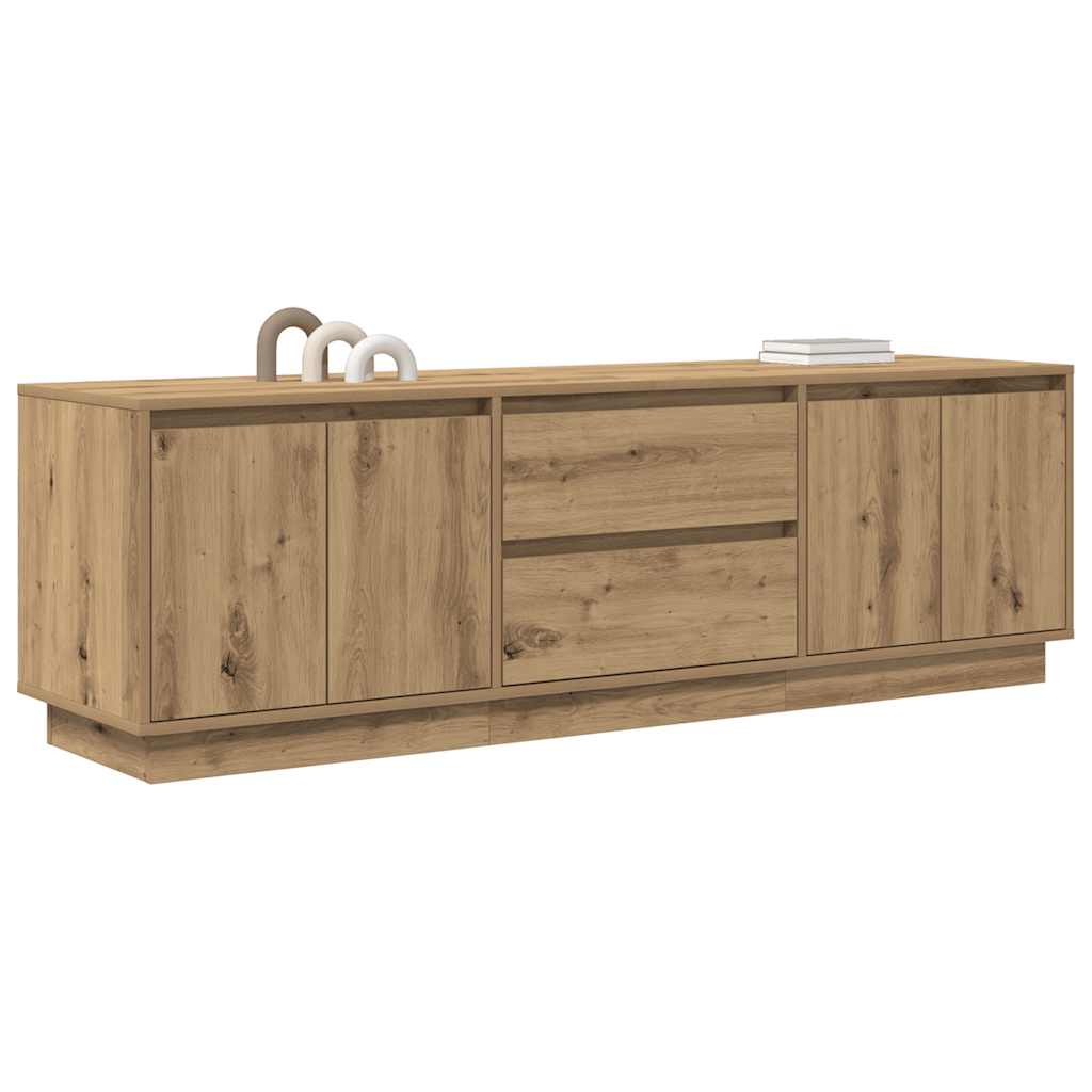 TV Stand with LED Lights Artisan Oak 160.5x41x50 Cm