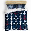Nautical Ocean Anchor Dark Blue Duvet Cover With Pillow Case Custom 3pcs Bedding Set Quilt Cover Double Bed Home Textile