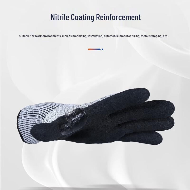 MiaoJie HPPE Nitrile Level 5 Cut-Resistant Gloves