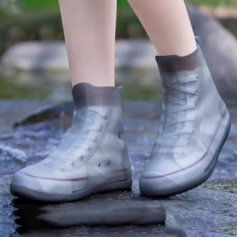 Waterproof Silicone Shoe Cover Rain Boots Cover Non-slip Shoes Protector Outdoor Reusable Thickened Footwear