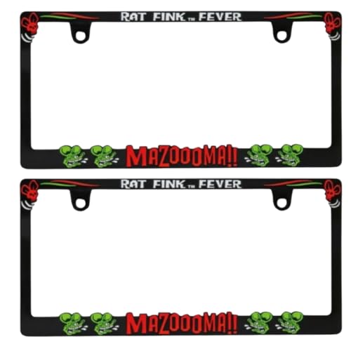 Set of 2 RatFink 3D License Plate Frames (MG062BKRF) - Compliant with New Standards