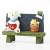 Cartoon Dog Cute Flower Bench Reading Scene Model Ornament For Shooting Props