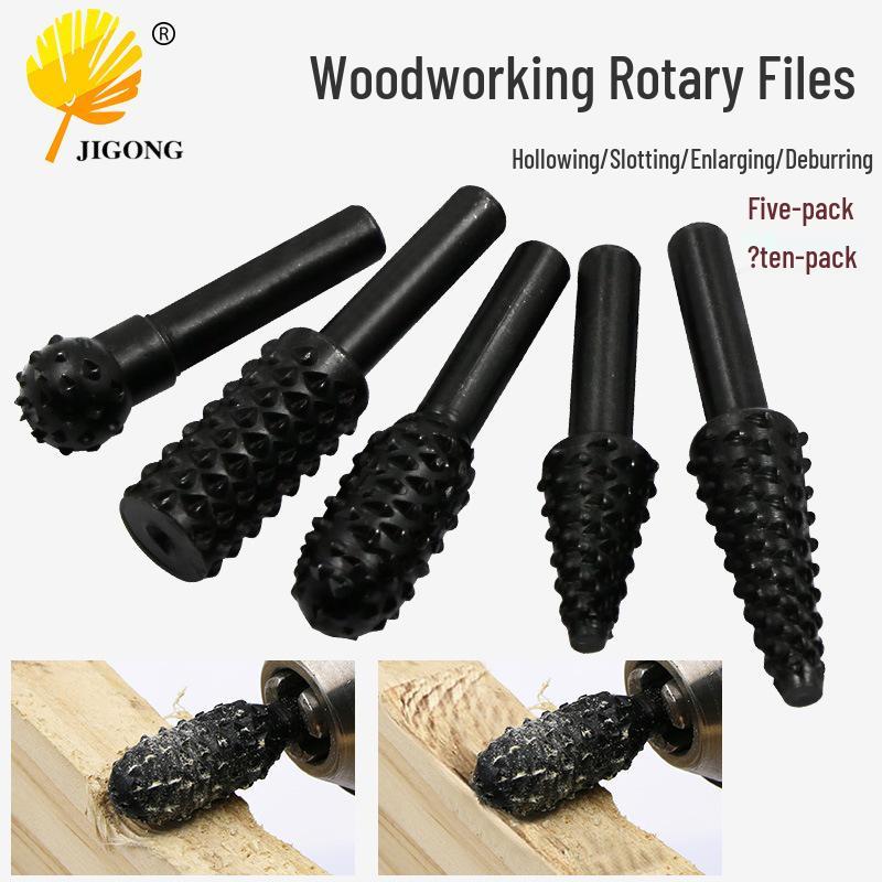 Electric Woodworking Rotary File & Milling Cutter Set - Precision Wood Carving & Grinding Tools