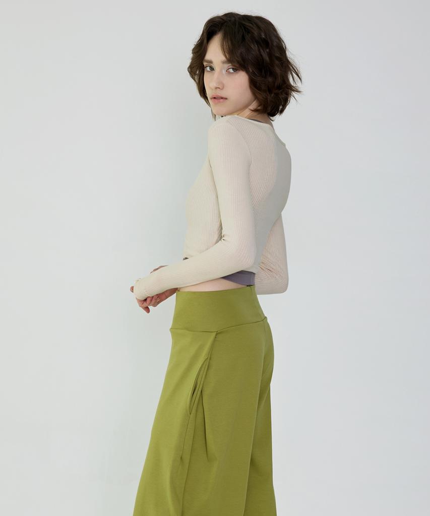 Debiweeo Julia Ribbed Long Sleeve Devi-T0092-Beige