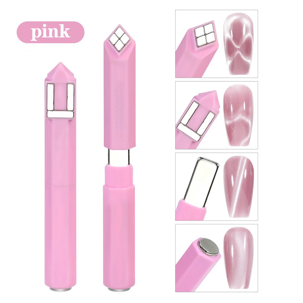 4 in 1 Strong Magnetic Multi-functional Nail Magnet Tool Pens for Cat Eye Effect 3D Four-leaf Clover Pattern for Salon DIY Manic