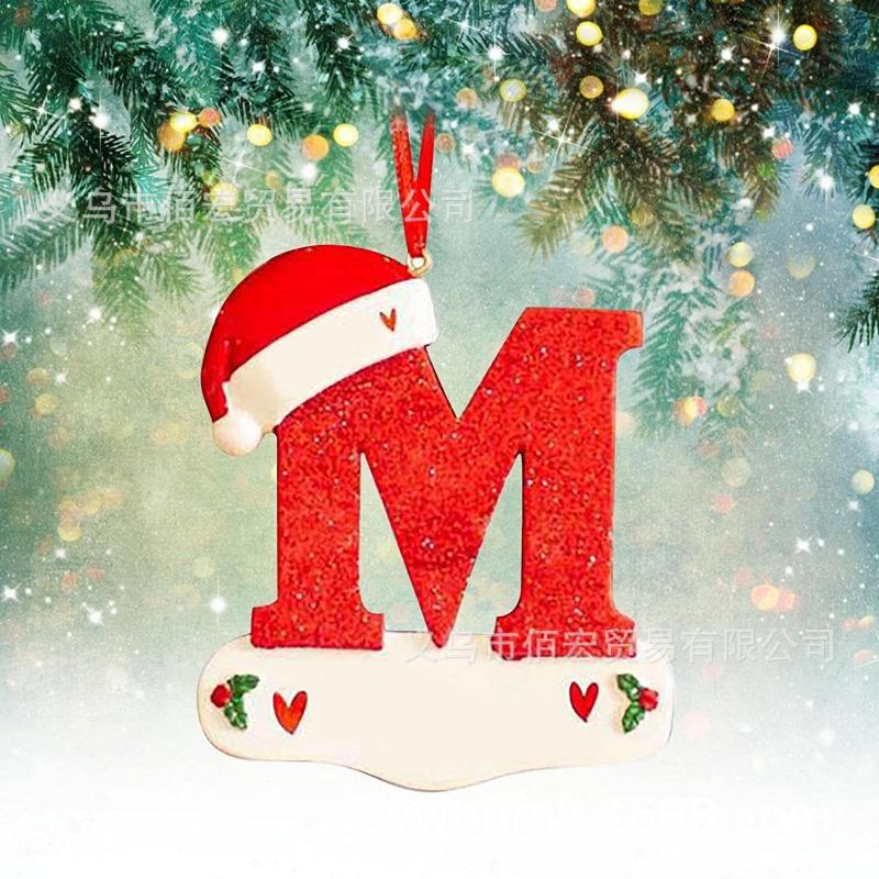 1pc Christmas Tree Decoration for Home 2025 Letter Pendant Pendant Xmas 2026 New Year Decor Ornament Noel supplies accessories