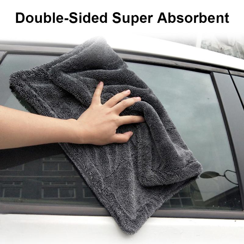 Car Wash Towel 1200GSM Double Sided Towel Car Detailing Twisted Braid Cloth Super Absorbent Rag for Car Home Washing Accessories