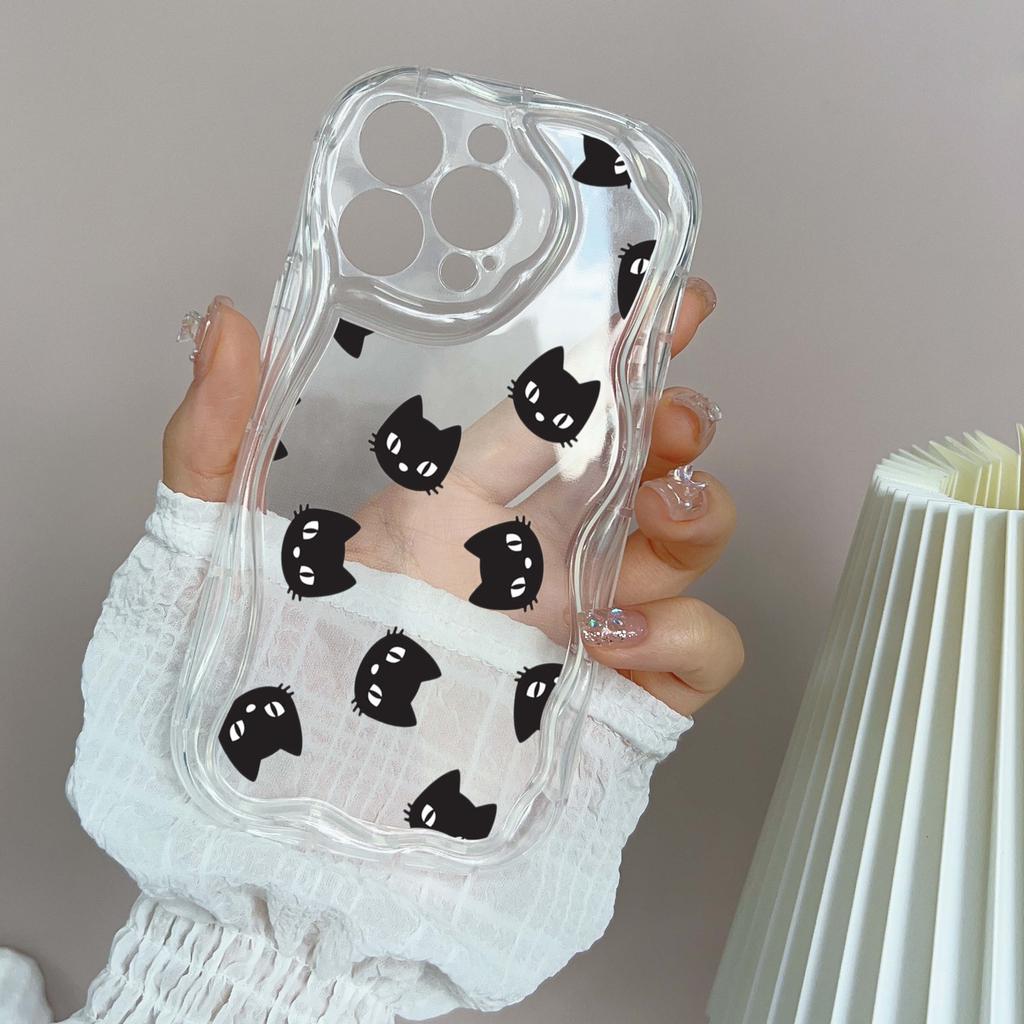 LZ8 Cartoon Cat Cute Art Clear Soft Wave Phone Cases for iPhone 15 13 Pro Max 12 Mini 14 8 Plus XS Max XR 6 Protection Back Cover