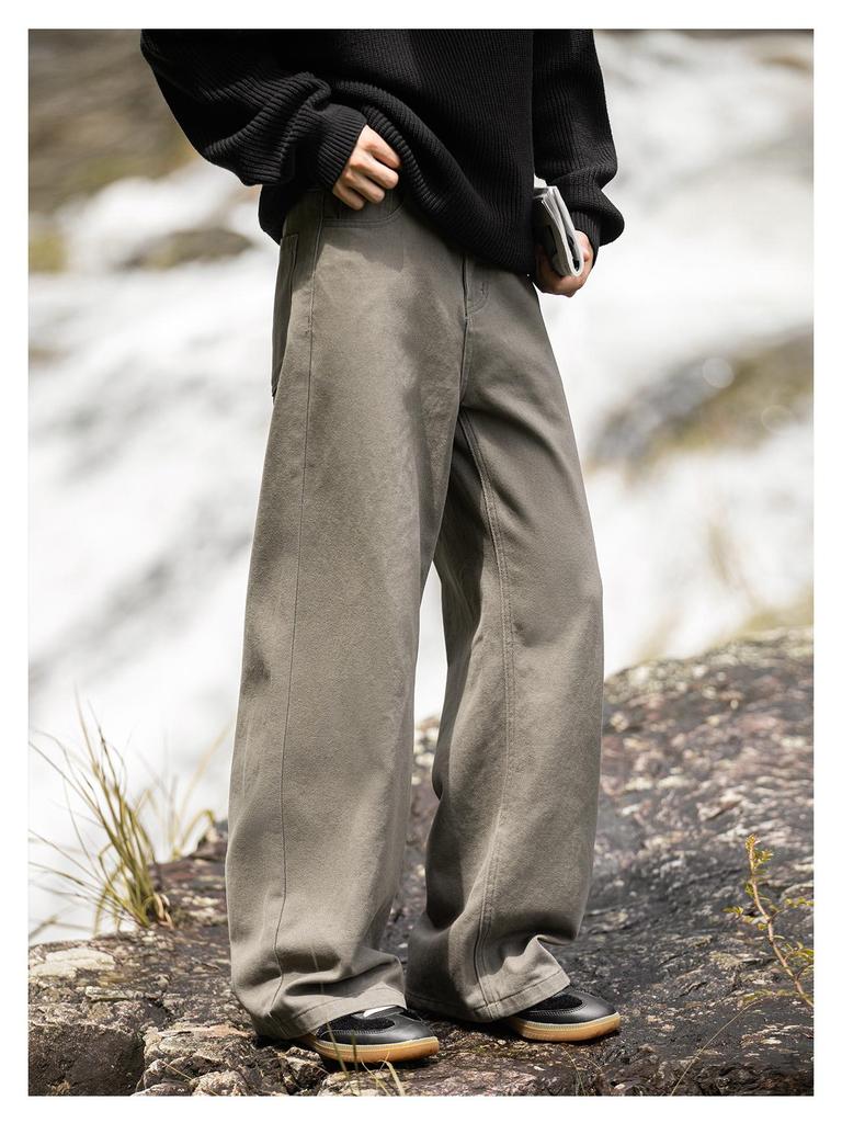 Men's Autumn Casual Retro Wide-Leg Cotton Pants