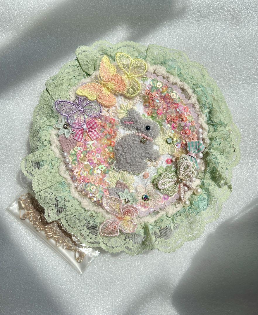 

[USED] hatomiuco Artist Teddy Bear Handmade Plush Pouch Rabbit