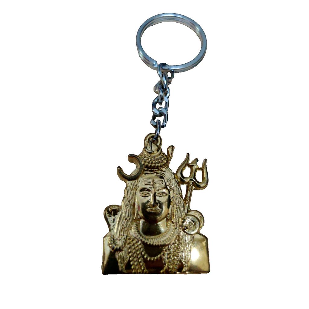 @ Indian Traditional Double Side Mahadev Key Chain Golden Color For Gift Zr935-60%Off
